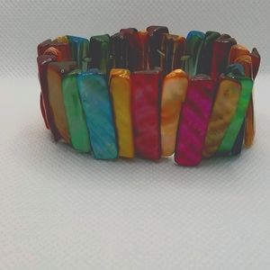 Boho Vintage Abalone Shell stretch bracelet